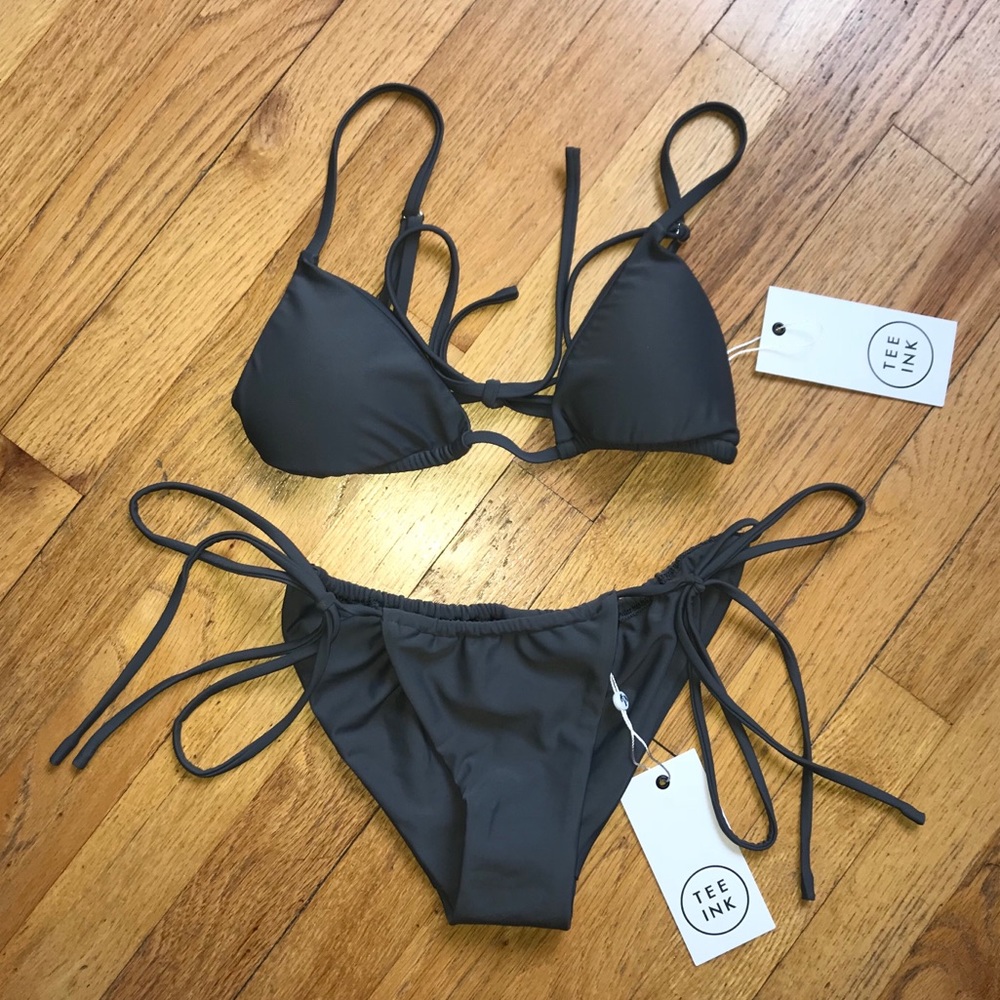 Tee Ink Charcoal Gray Size 4 Bikini